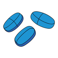 Placebo blue pills: harmless, inactive tablets used in medical studies to test treatment effects, visually identical to real medication but with no therapeutic action.
