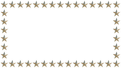 金色のメタリックな星の長方形フレーム