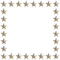 金色のメタリックな星の正方形フレーム