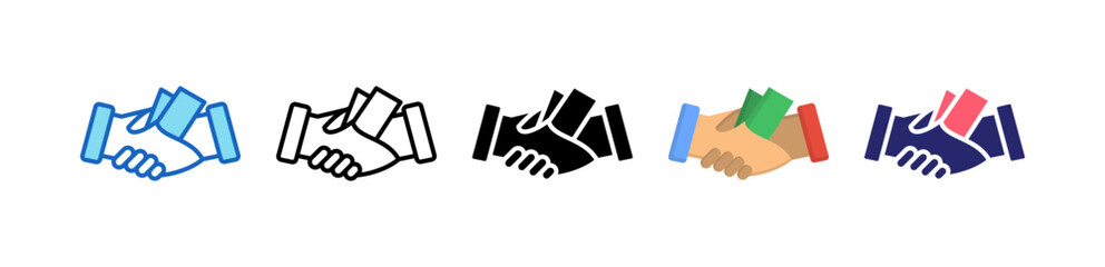 Bribe Multiple Style Icon Set Collection. 