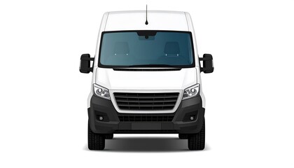 Fototapeta premium White van, front view