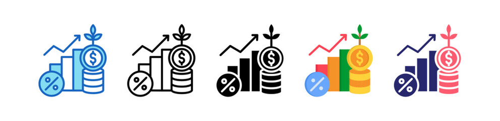 Yield Multiple Style Icon Set Collection. 