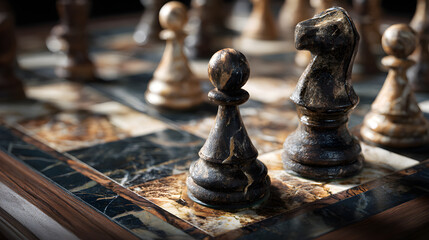Strategic Tension: A Mid-Game Chessboard Snapshot Showcasing a Complex Array of Pieces Engaged in a Battle of Wits, Anticipation, and Tactical Maneuvering