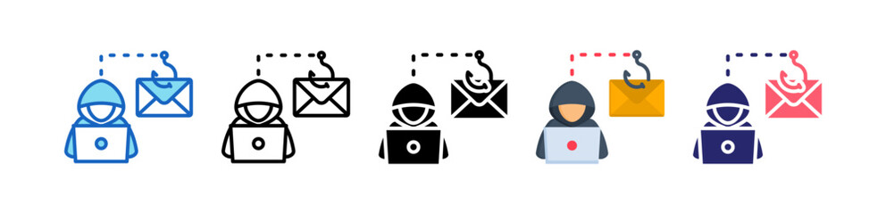 Phishing Multiple Style Icon Set Collection. 