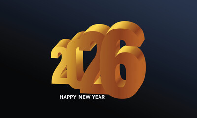 2026 Happy New Year Background Design. Greeting Card, Banner, Poster. Vector Illustration.