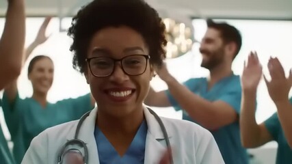 Happy doctor team hospital portrait. - Powered by Adobe