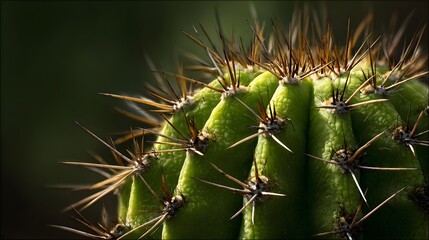 Close-up view of a cactus with numerous spines.