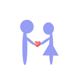 man and woman in love