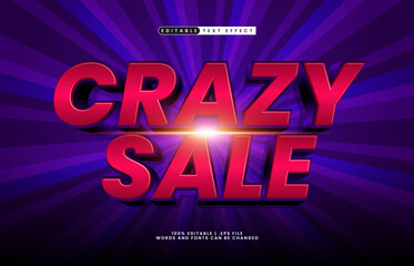 crazy sale editable text effect with a sale and offer text effect