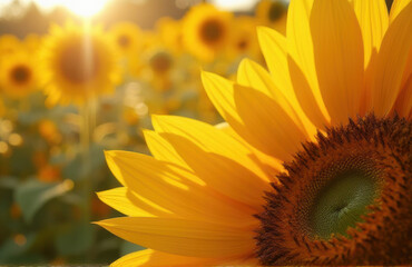 Fototapeta premium macro shot of sunflower petals