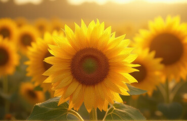 Fototapeta premium sunflower bokeh background