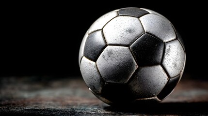 Fototapeta premium Close-up of a weathered soccer ball.