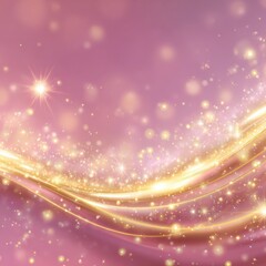 Obraz premium Abstract, shimmering golden waves on a soft rose background