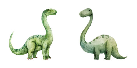 diplodocus watercolor vector illustration