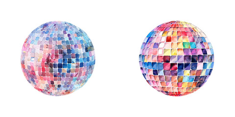 disco ball watercolor vector illustration
