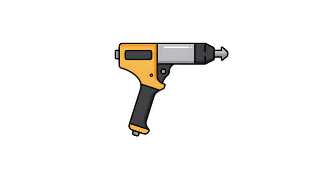 yellow nail gun on white background clip art preview