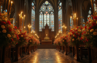 Fototapeta premium church interior all saints day