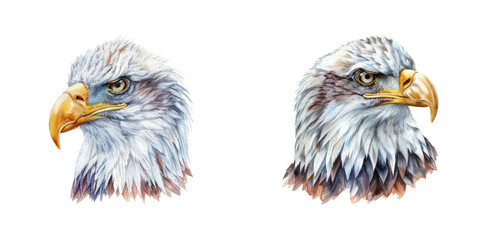eagle head watercolor vector illustration