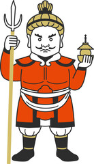 シンプルな毘沙門天のイラスト