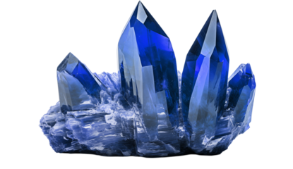 Stunning Blue Crystals: A Close-Up View of Natural Gemstones on transparent background png