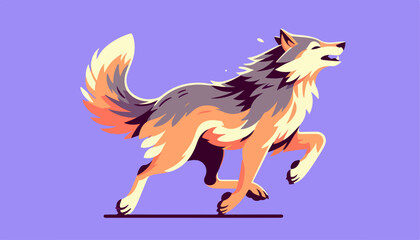 Obraz premium illustration of simple beast wolf