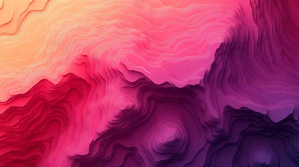 Gordijnen Roze Abstract landscape with layered, colorful mountains  © Abdul