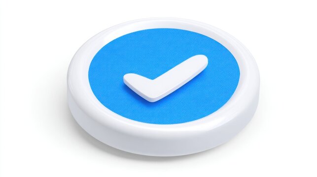 Regulatory blue button featuring a tick mark indicating ai-powered data compliance and readiness for standards