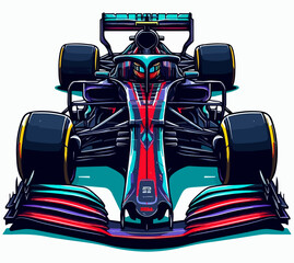 Fototapeta premium vector illustration of fierce Formula 1 car
