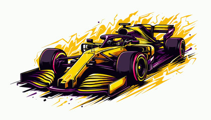 vector illustration of fierce Formula 1 car