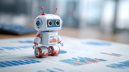 Innovative ai fiscal bot icon concept showcasing a robot analyzing and reporting on fiscal policy with precision