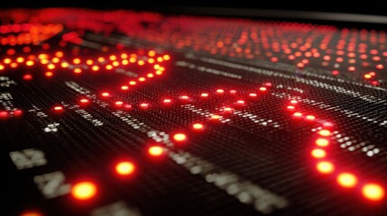 Obraz premium High-tech computer keyboard illuminated with striking red lights highlighting modern design and user interaction