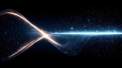 Dna strand with a glowing line symbolizing life science and ai innovation cycle in a modern and futuristic design