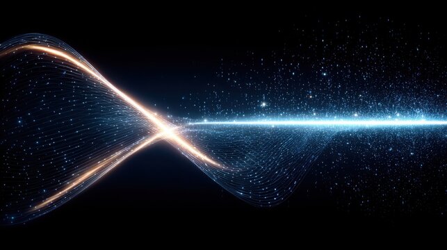 Dna strand with a glowing line symbolizing life science and ai innovation cycle in a modern and futuristic design