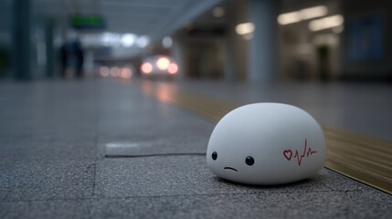 White egg with a sad face illustrating market sentiment and emotional response to financial trends and data analysis