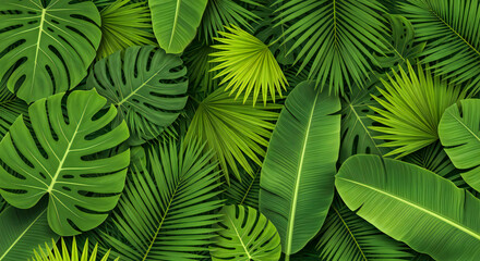Mixed Tropical Leaves (Philodendron, Banana Leaf, Areca Palm)