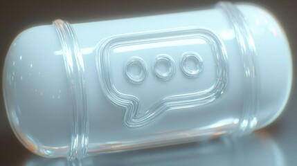 Glass jar featuring a chat icon, representing an ai saas monitor icon concept for managing ai-powered interfaces