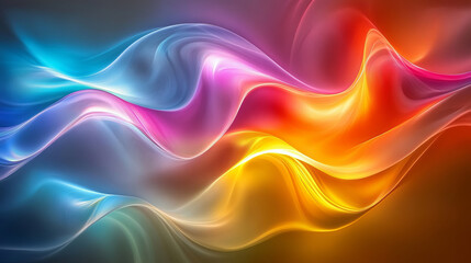 Fototapeta premium Abstract waves of vibrant colors flowing and blending