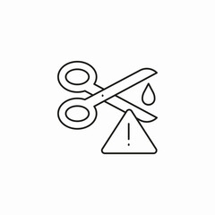 sharp blade warning icon sign vector