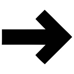 Simple black arrow icon pointing right for direction and navigation