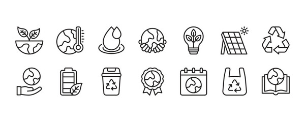 Mother Earth Day Icon Set. Vector Graphic Illustration.
