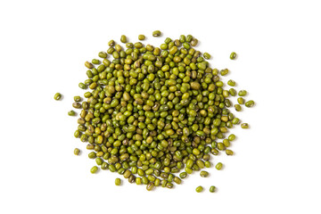 green mung beans isolated on white background. 