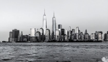 Obraz premium Gray New York City skyline