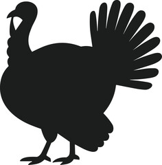 Turkey Silhouette Vector Illustration for Thanksgiving Design