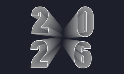 2026 Happy New Year Background Design. Greeting Card, Banner, Poster. Vector Illustration.