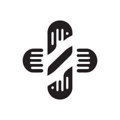 minimalist bandage logo with white background