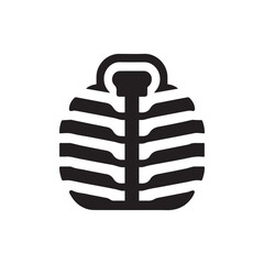 minimalist thick jacket logo with white background