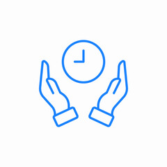 clock in hands icon sign vector