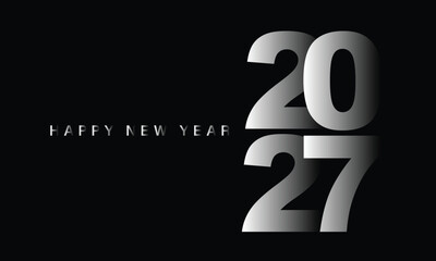 2027 Happy New Year Background Design. Greeting Card, Banner, Poster. Vector Illustration.