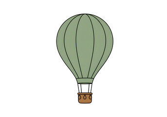 Obraz premium Whimsical green hot air balloon soaring to adventure, perfect for travel and exploration projects