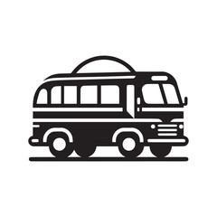 minimalist bus logo with white background